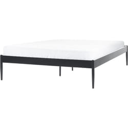 Letto matrimoniale con rete a doghe in metallo nero 140 x 200 cm Vaurs