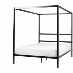 Letto matrimoniale a baldacchino con doghe e struttura in metallo nero 140 x 200 cm Lestards