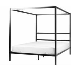 Letto matrimoniale a baldacchino con doghe e struttura in metallo nero 160 x 200 cm Lestards