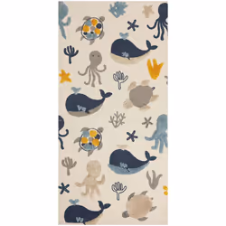 Tappeto per bambini tessuto a mano con motivo con animali. Dona un tocco avventuroso e fantasioso alla stanza dei tuoi bambin ...