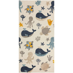 Tappeto per bambini in cotone con motivo animale 80 x 150 cm tessuto a mano multicolore