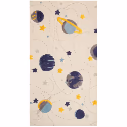 Tappeto con motivo galattico per bambini . Lasciate che i tuoi bambini intraprendano un viaggio interstellare con questo tapp ...