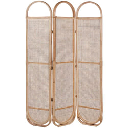 Schermo divisorio decorativo moderno a 3 pannelli pieghevole in rattan nero Cortona