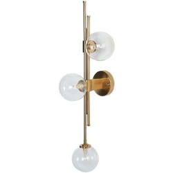 Beliani - Lampada da parete in metallo e vetro oro a 3 luci Tulija