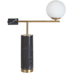 Beliani - Lampada da tavolo moderna in metallo con base in marmo a forma di lampadina Hondo nero e oro