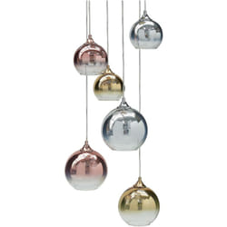 Plafoniera in vetro multicolore con 6 luci paralumi 149 cm Tooma