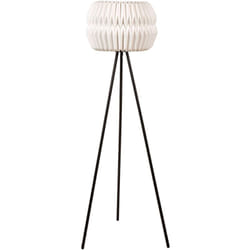 Beliani - Lampada da terra a treppiede con paralume in carta e metallo nero 138 cm Hunter