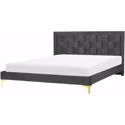 Elegante letto in tessuto vellutato. Trasforma la tua camera da letto in un tempio del lusso e del tempo libero con questo el ...