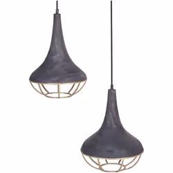 Elegante lampada a sospensione con paralume in legno. Valorizza la tua casa con questa lampada a sospensione a 2 punti. Reali ...