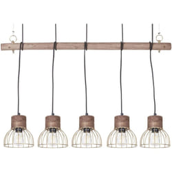 Beliani - Lampadario rustico a 5 luci con paralume in ferro e ottone Varada