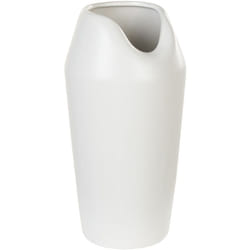 Beliani - Vaso Decorativo in gres porcellanato Bianco Forma Irregolare 12 x 33 cm Apamea