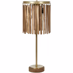 Lampada da comodino con paralume in legno. Valorizza il tuo spazio con la perfetta combinazione di fascino industriale e bell ...