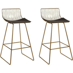 Set di 2 sgabelli in metallo dorato Fredonia