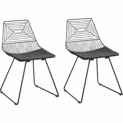 Set di 2 sedie dal design industriale. Questo set di 2 sedie in robusto metallo con un bel rivestimento, sono un chiaro esemp ...