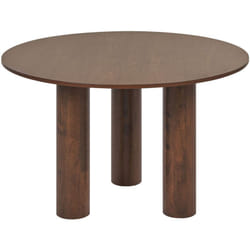 Tavolo da pranzo rustico da cucina Tavolo rotondo con gambe in legno di gomma ⌀ 120 cm Legno scuro Orin
