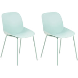 Set di 2 sedie in plastica con seduta profonda Design moderno per la sala da pranzo Verde menta Milaca