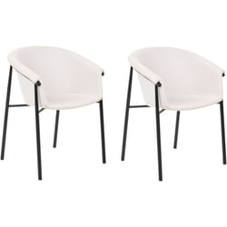 Set di 2 sedie Rivestimento in tessuto Design moderno Sala da pranzo Beige Ames