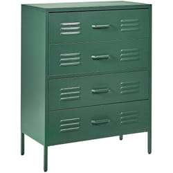 Cassettiera in Metallo a 4 Cassetti Stile Industriale verde scuro Enago