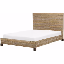 Letto Boho con testiera in vimini. Sperimenta il fascino della natura con il nostro affascinante letto in rattan. Realizzato ...