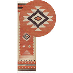 Beliani - Tappeto Kilim in cotone a motivo geometrico reversibile con frange 80 x 300 cm Multicolore Gavar