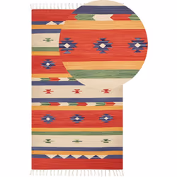 Tappeto kilim con motivo geometrico. Aggiungi un tocco di classe al tuo salotto o alla tua camera da letto con questo tappeto ...