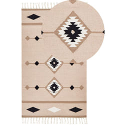 Beliani - Tappeto Kilim Runner in cotone a pelo basso 80 x 150 cm reversibile tessuto a mano rettangolare multicolore Berdik