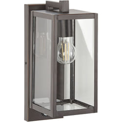 Lampada da parete esterna in metallo nero e vetro con sensore di movimento 33 cm Megget