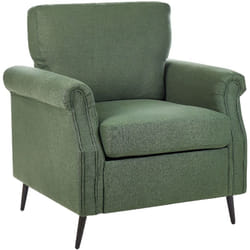 Beliani - Poltrona in Tessuto Verde con Gambe in Metallo Nero Stile Glamour Retrò Vietas