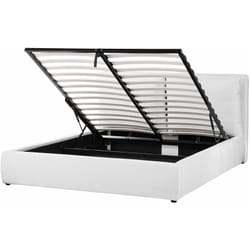 Letto matrimoniale bianco crema con contenitore 160 x 200 cm Bayonna