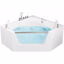 Vasca da bagno classica con getti d'aria e pannello in vetro. Rivitalizza il tuo bagno e il tuo corpo con questa vasca angola ...