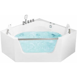Vasca da bagno angolare moderna Funzione idromassaggio con poggiatesta Acrilico 1500 x 1500 mm Bianco Cantalla