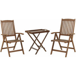Set da balcone con 2 sedie da giardino regolabili in legno di acacia Amantea