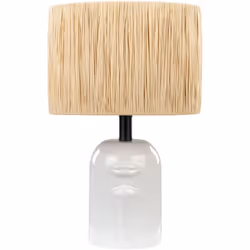 Lampada da comodino con base in ceramica e paralume in carta. Immergi il tuo spazio nell'incantevole aura di questa lampada d ...