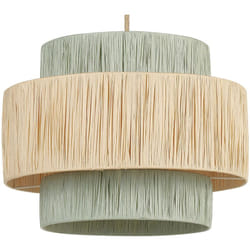 Beliani - Lampada a sospensione in carta con paralume naturale e verde in stile giapponese Chambo