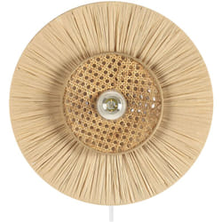 Beliani - Lampada da parete di carta con paralume naturale e in rattan Yaapi