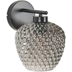 Beliani - Lampada da parete moderna base singola in ferro e paralume fumé in vetro Soggiorno camera da letto nera e grigia Sherry