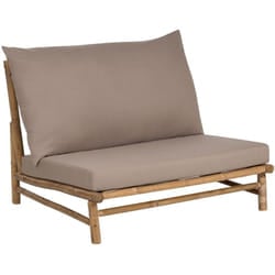 Poltroncina da esterno in legno di bambù tortora con cuscini Todi