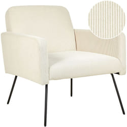 Poltrona in velluto beige Snelle Gambe In Metallo Narken