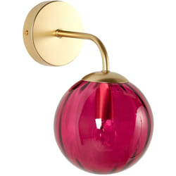 Beliani - Lampada da parete paralume in vetro con base in ferro rosso Boomi