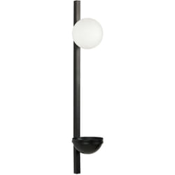 Beliani - Lampada da parete con vaso per piante base nera in metallo e paralume in vetro Isabella