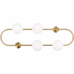 Lampada da parete con 4 paralumi. Migliora il tuo spazio con questa suggestiva lampada da parete a forma di anello. La sua ba ...