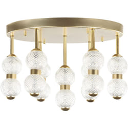 Beliani - Lampadario in metallo e paralume in vetro con luci led integrate Yowaka