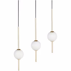 Lampada a sospensione con paralumi in vetro. Lampada a sospensione moderna e minimalista con tre eleganti paralumi rotondi in ...