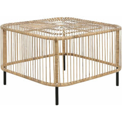 Tavolino in rattan nero naturale fatto a mano resistente ai raggi uv 67 x 67 cm Cesantico