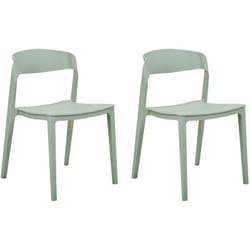 Set di 2 sedie in plastica impilabili con braccioli senza gambe Sedie da conferenza Design moderno Sala da pranzo Verde Menta Somers