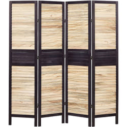 Beliani - Schermo divisorio decorativo tradizionale 4 pannelli pieghevoli in legno Paulownia compensato Soggiorno Camera da letto Legno chiaro e