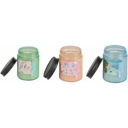 Beliani - Set di 3 candele profumate 100% cera di soia stoppino di cotone vetro Fragranza sale marino oceano aloha orchidea Fruity Bloom