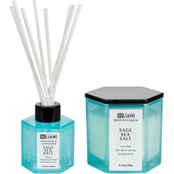 Beliani - Set candela profumata in cera di soia 100% e diffusore con bastoncini profumo sale marino di salvia Classy Tint