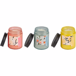 Set di 3 candele aromatiche. Rinfresca la tua casa con questo set di 3 candele profumate. Aggiungi deliziosi profumi di rosa, ...