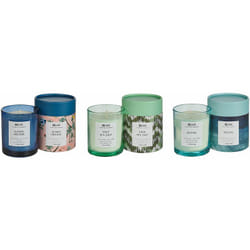 Beliani - Set di 3 candele profumate 100% cera di soia stoppino di cotone vetro fragranza floreale erbe orientali